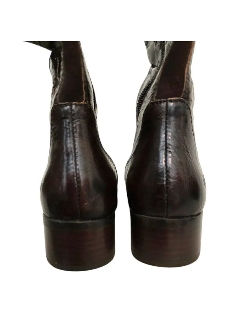 Born Brown Cort Crackled Leather Knee High Riding Boots Sz 6